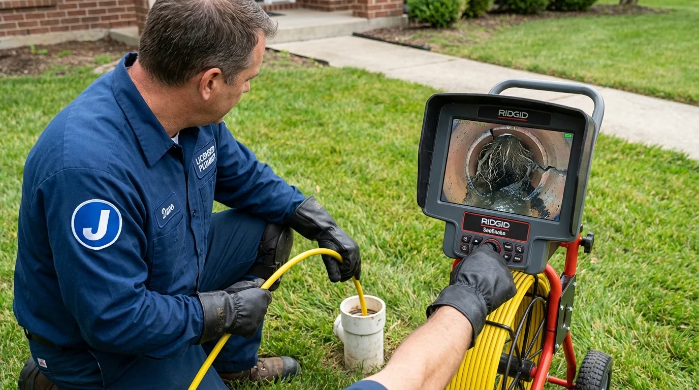 Sewer camera inspection being performed by Johns Plumbing LLC in Crystal Springs