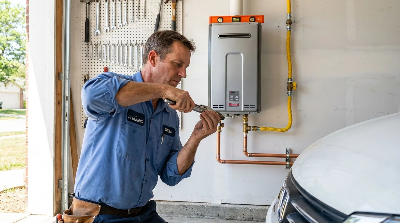 Tankless water heater installation by a Johns Plumbing LLC plumber in Crystal Springs